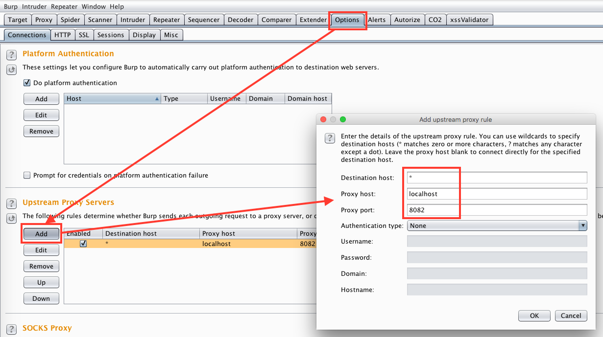 Configuring Burpsuite&rsquo;s upstream proxy