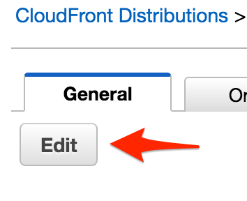 Edit Cloudfront Distribution Settings