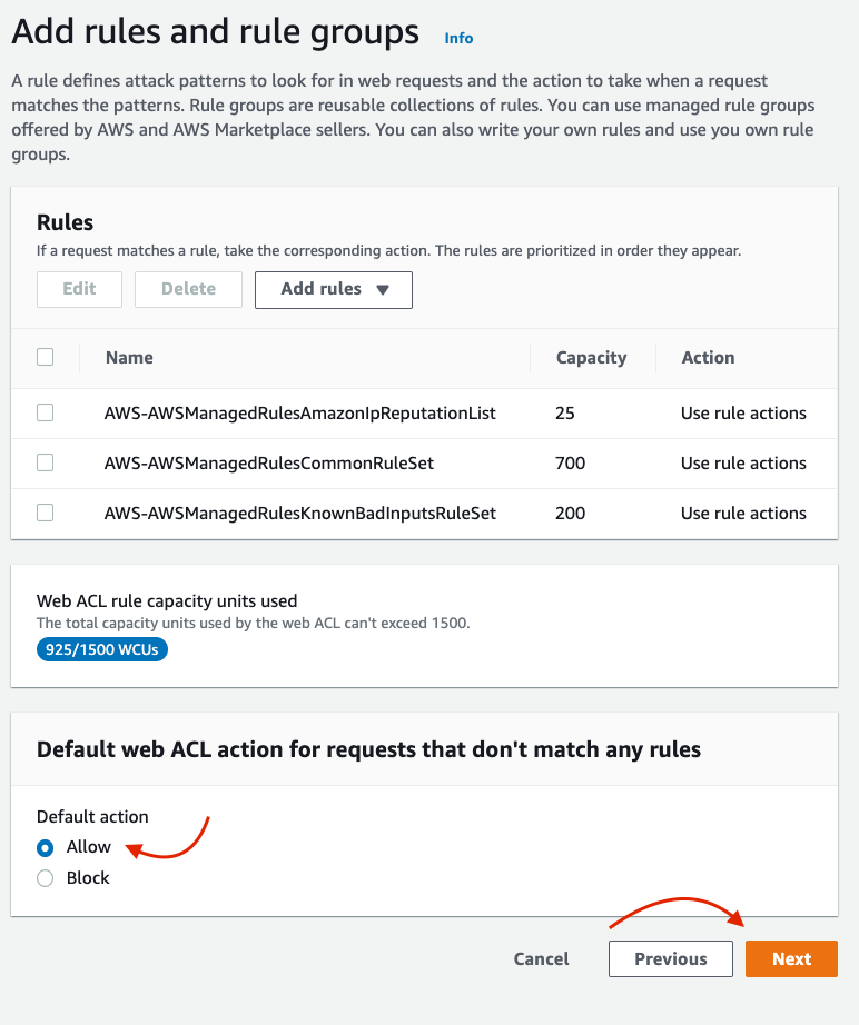 Change default ACL action