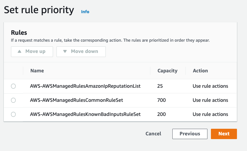 Set rule priority